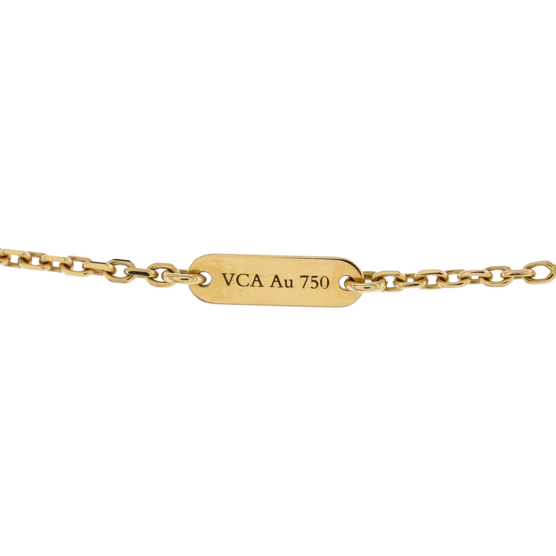 Vintage Alhambra Pendant Necklace 18K Yellow Gold and Onyx