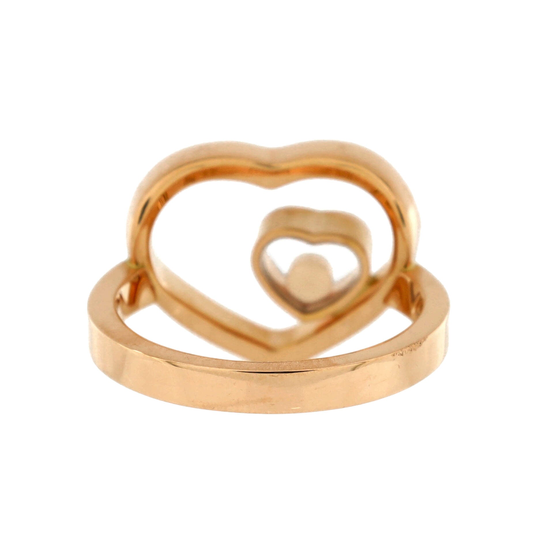 Happy Diamonds Heart Ring 18K Rose Gold with 1 Floating Diamond