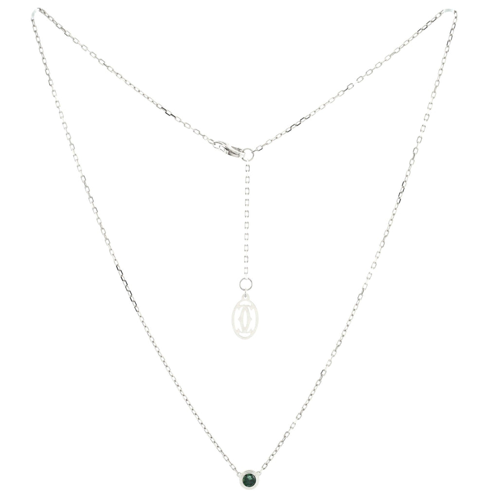 Cartier D'Amour Pendant Necklace 18K White Gold with Sapphire Small