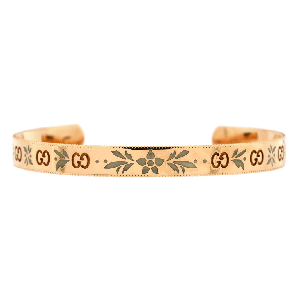 Icon Blooms Cuff Bracelet 18K Rose Gold with Enamel