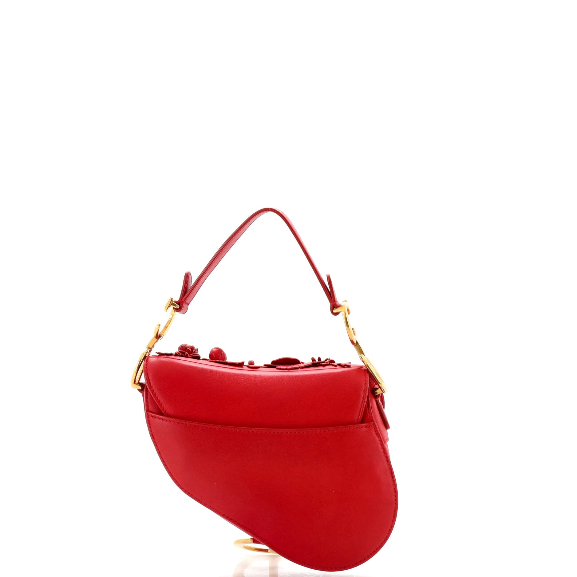 Saddle Handbag Leather with Applique Mini