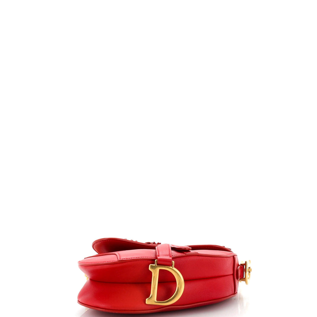 Saddle Handbag Leather with Applique Mini