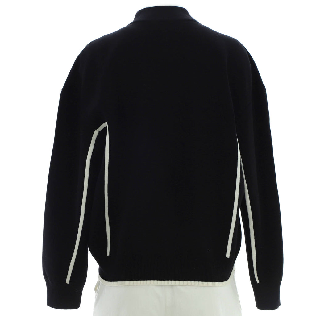 Women's Striped Button Up Bomber Jacket Wool Blend