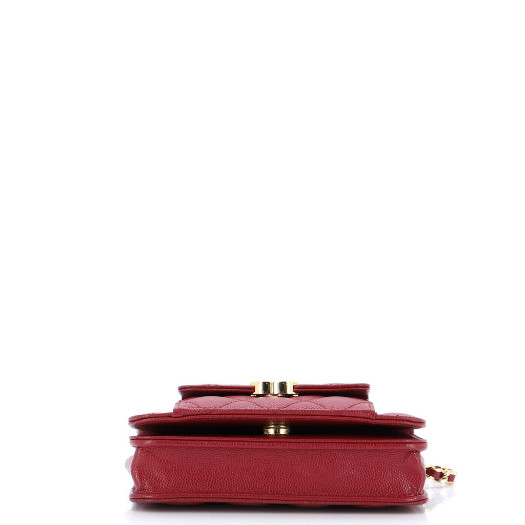Pocket Twins Clutch with Chain Quilted Caviar