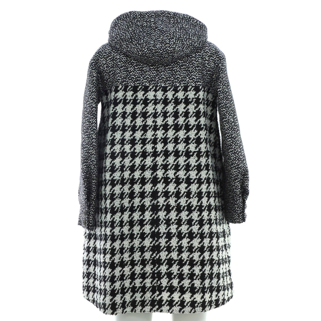 Women's Houndstooth Hooded Oversized Coat Tweed