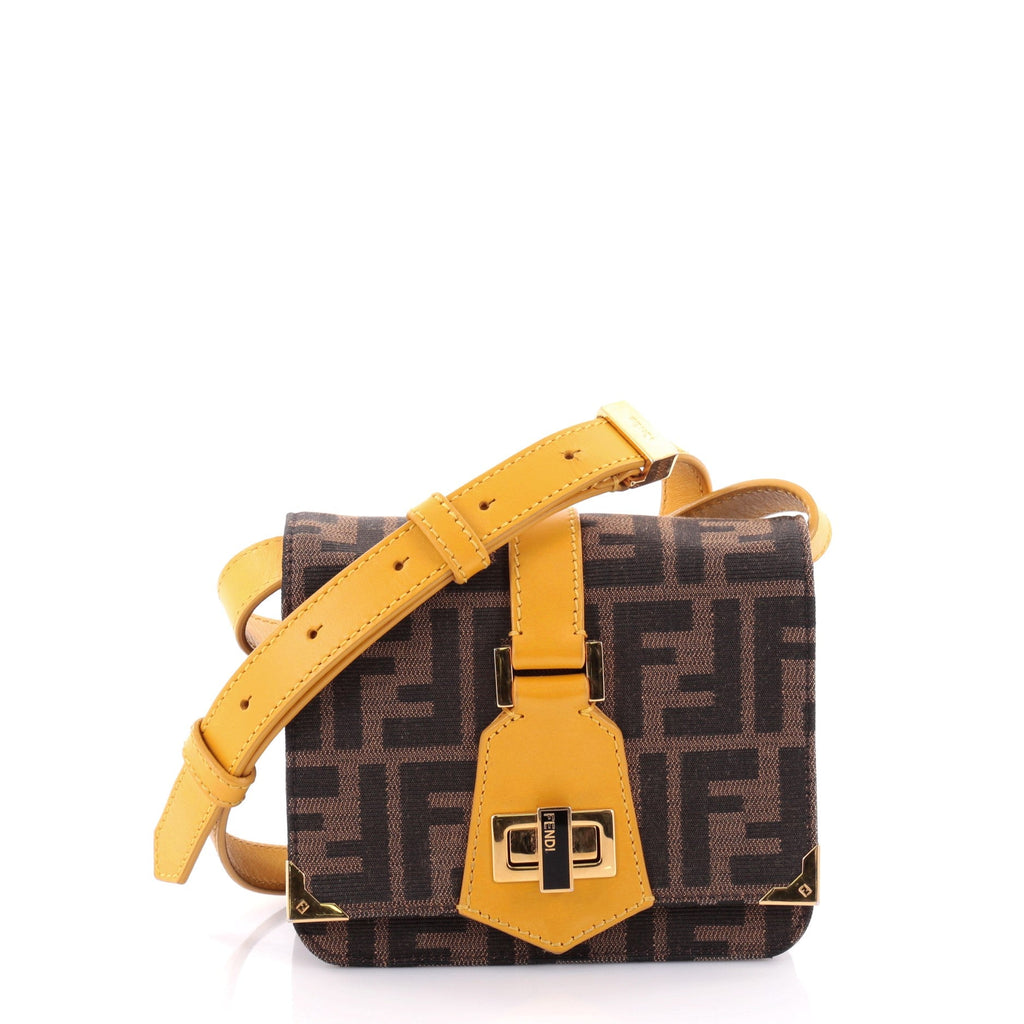 Tevere Crossbody Bag Zucca Canvas with Leather Mini