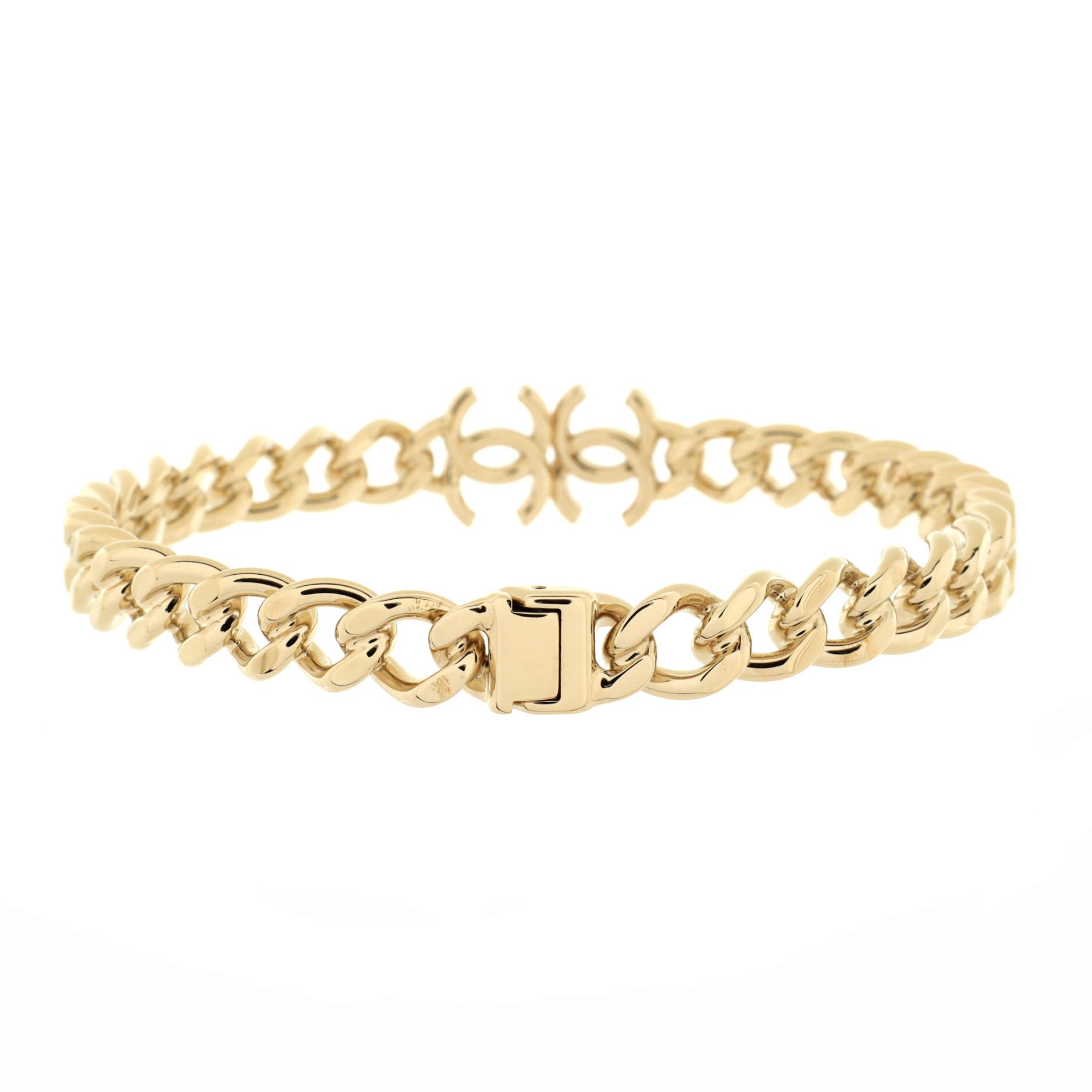 CC Chain Link Choker Necklace Metal