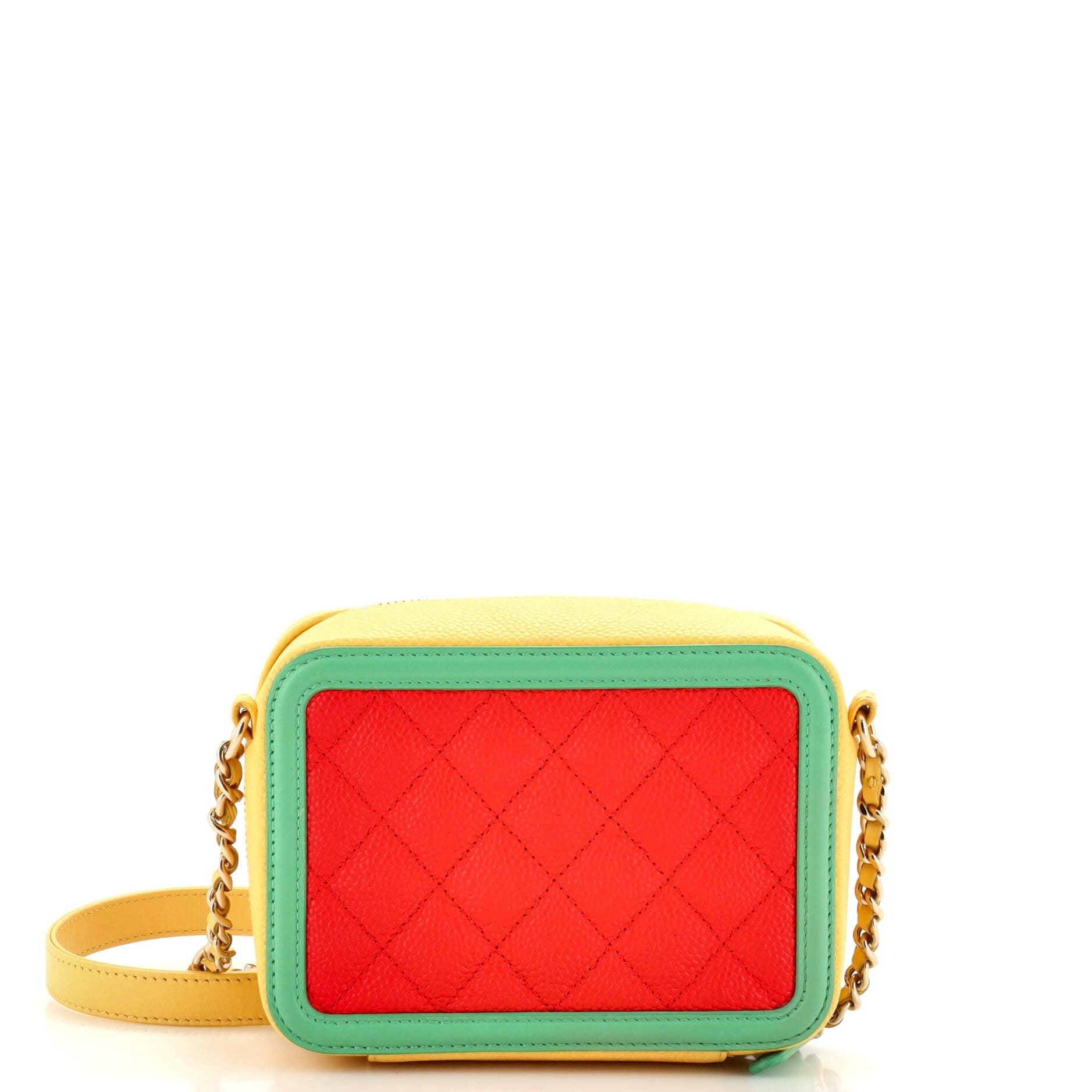 Filigree Vanity Clutch with Chain Quilted Caviar Mini