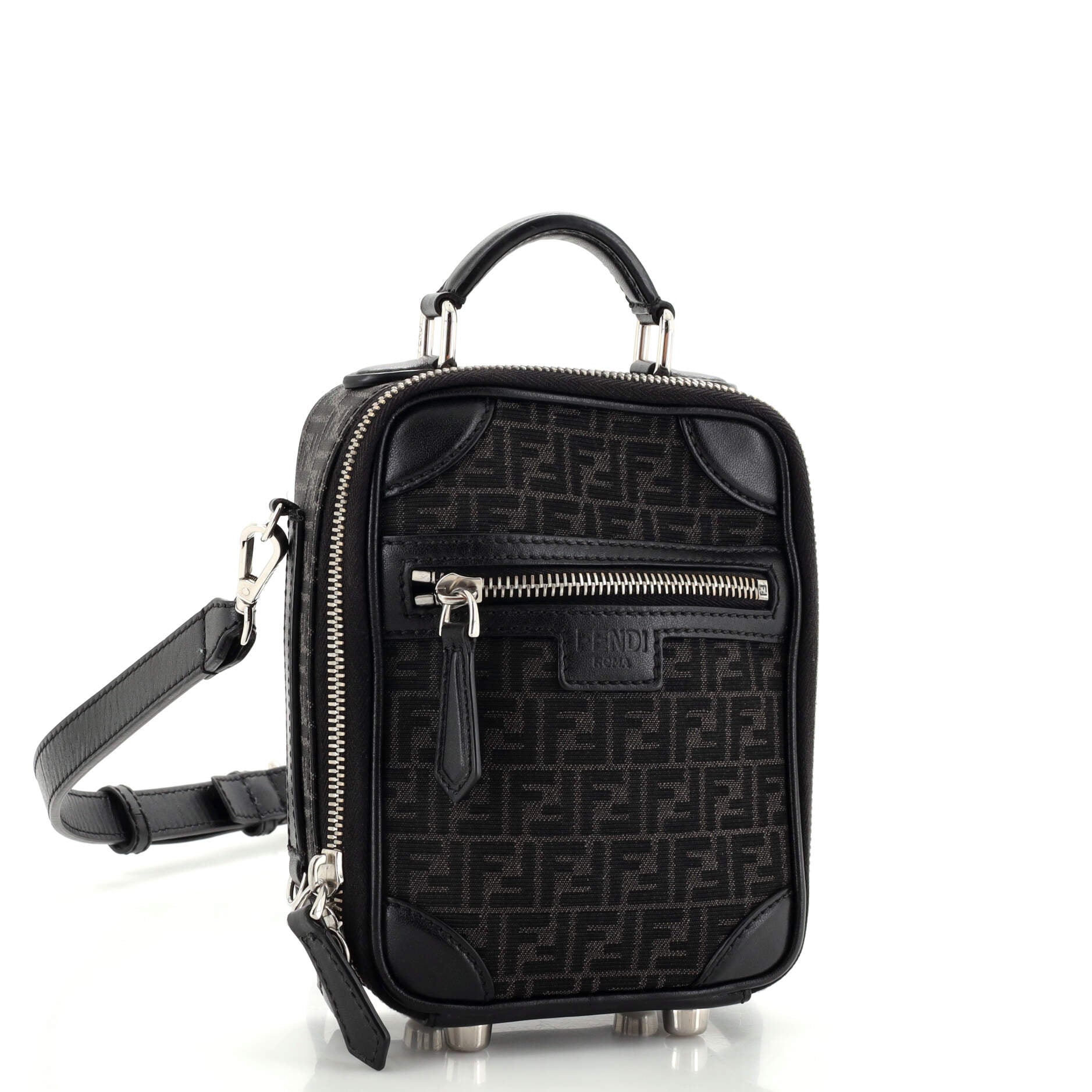 Trolley Crossbody Bag Recycled Fabric Jacquard Mini