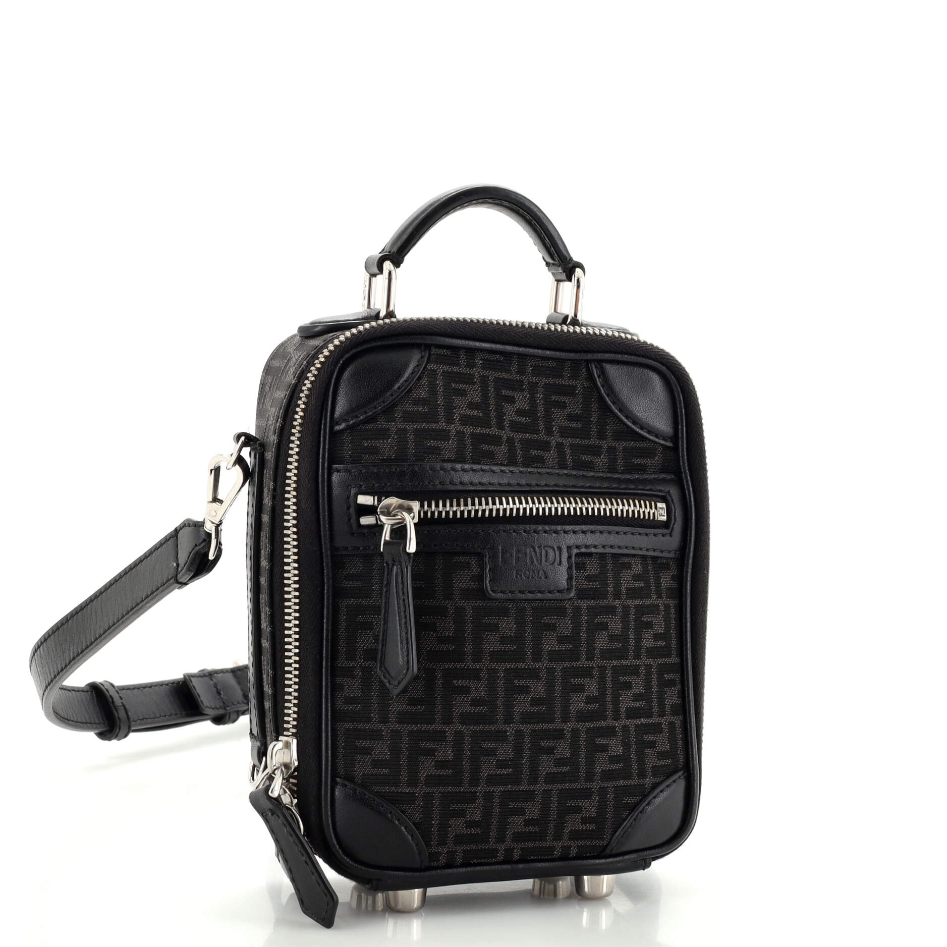 Trolley Crossbody Bag Recycled Fabric Jacquard Mini