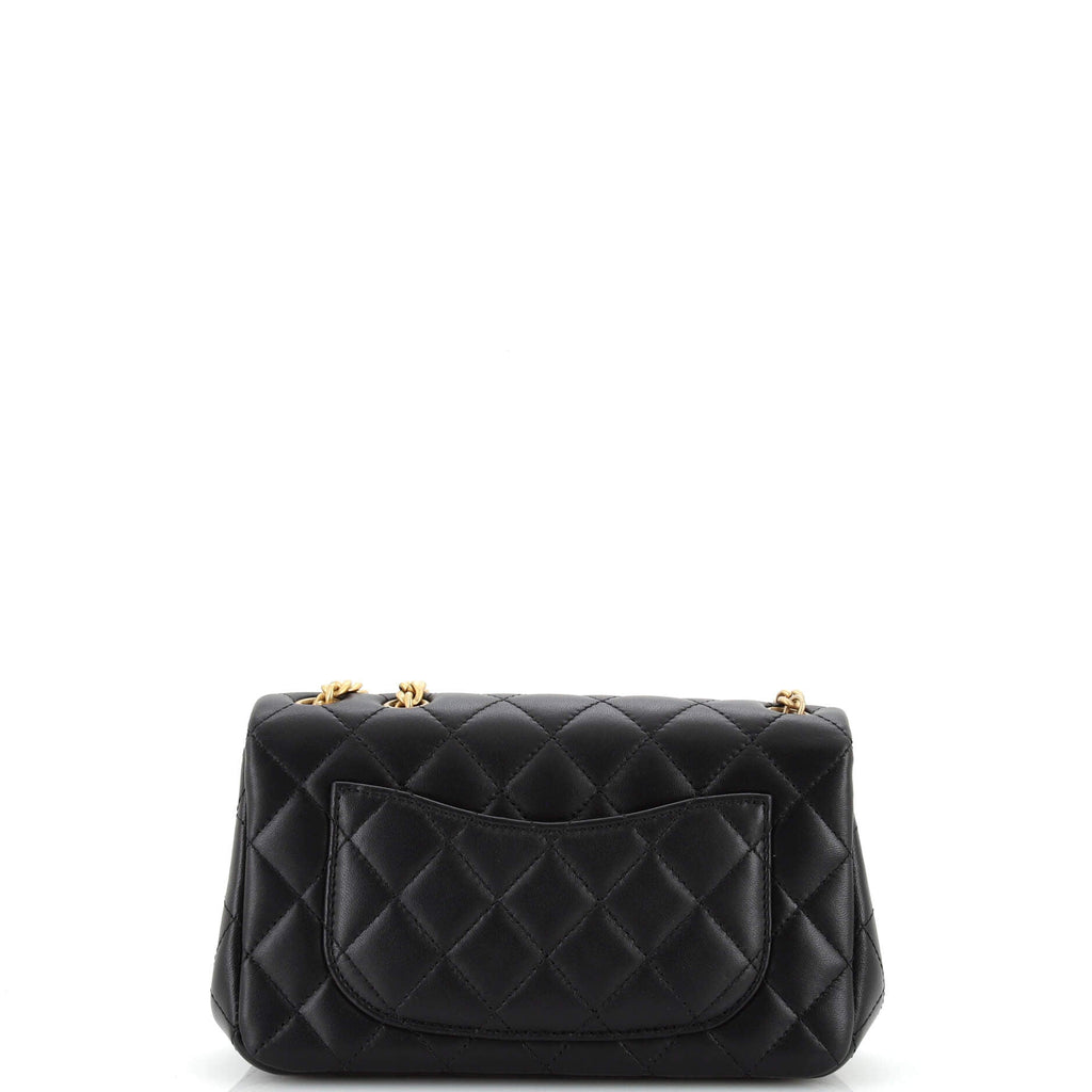 Sweet Camellia Adjustable Chain Flap Bag Quilted Lambskin Mini