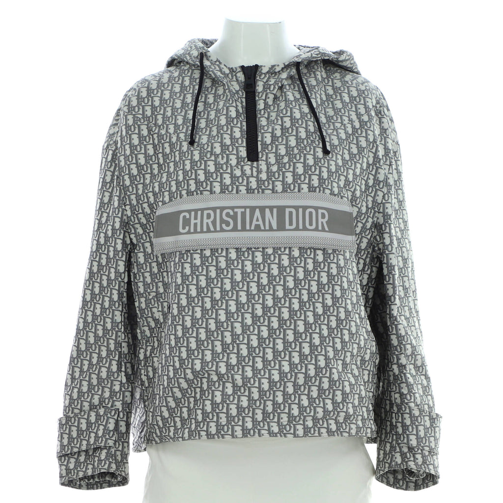 Women's Hooded Anorak Jacket Oblique Jacquard