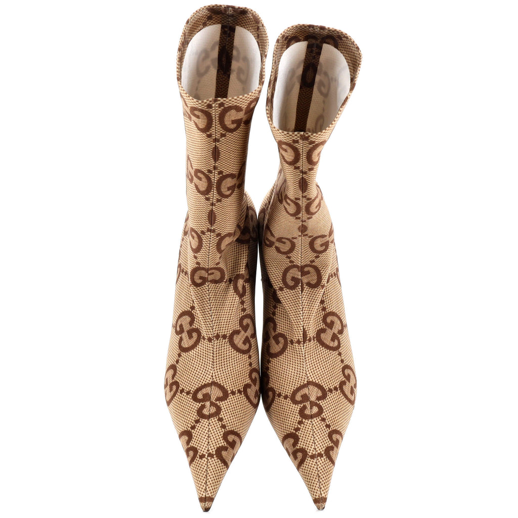 x Balenciaga The Hacker Project Women's Knife Mid Calf Boots Maxi GG Fabric