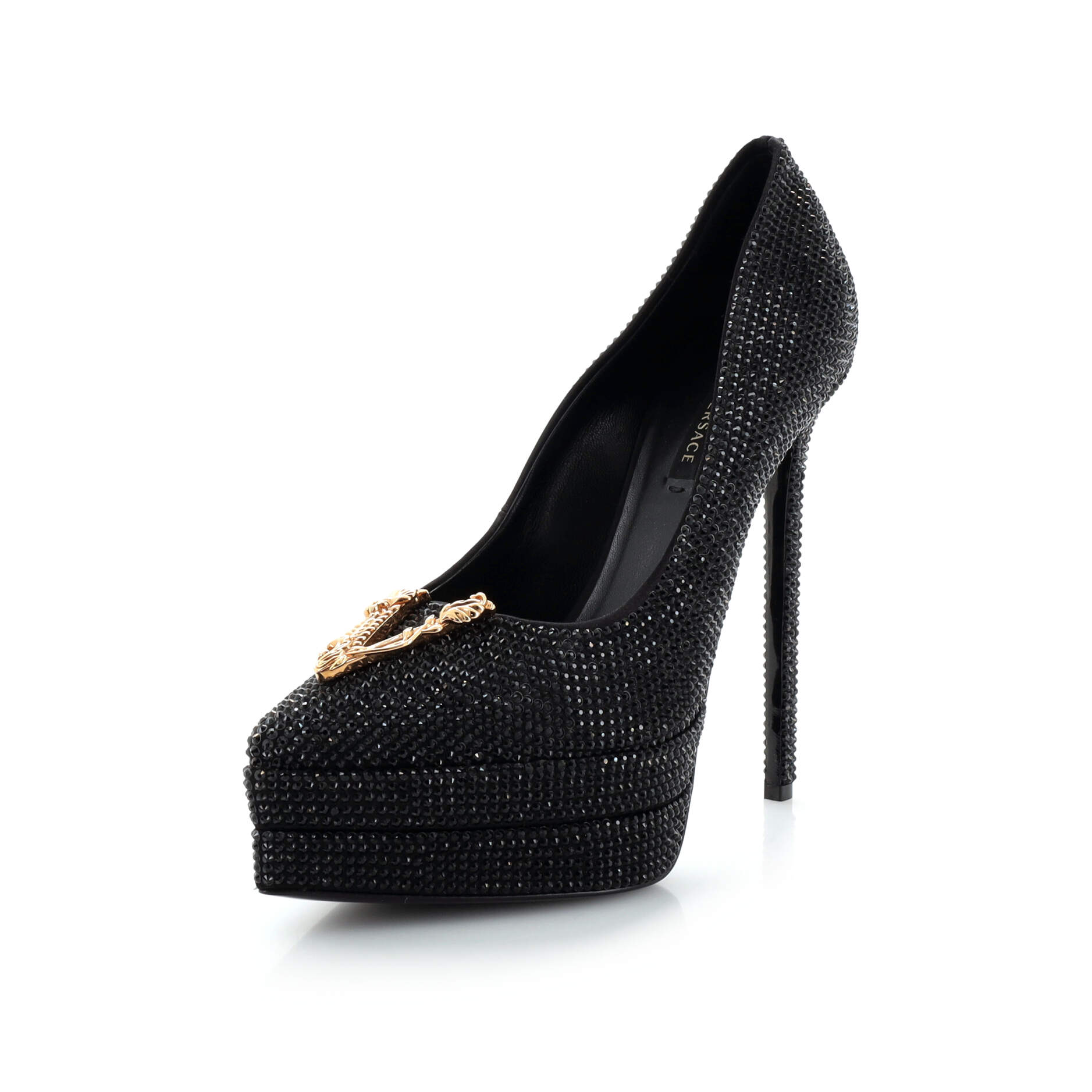 Women's Virtus Platform Pumps Crystal Embellished Leather 140