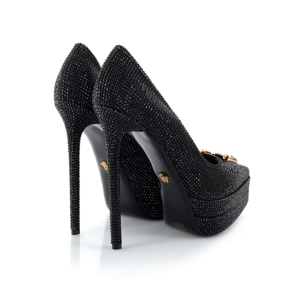 Women's Virtus Platform Pumps Crystal Embellished Leather 140