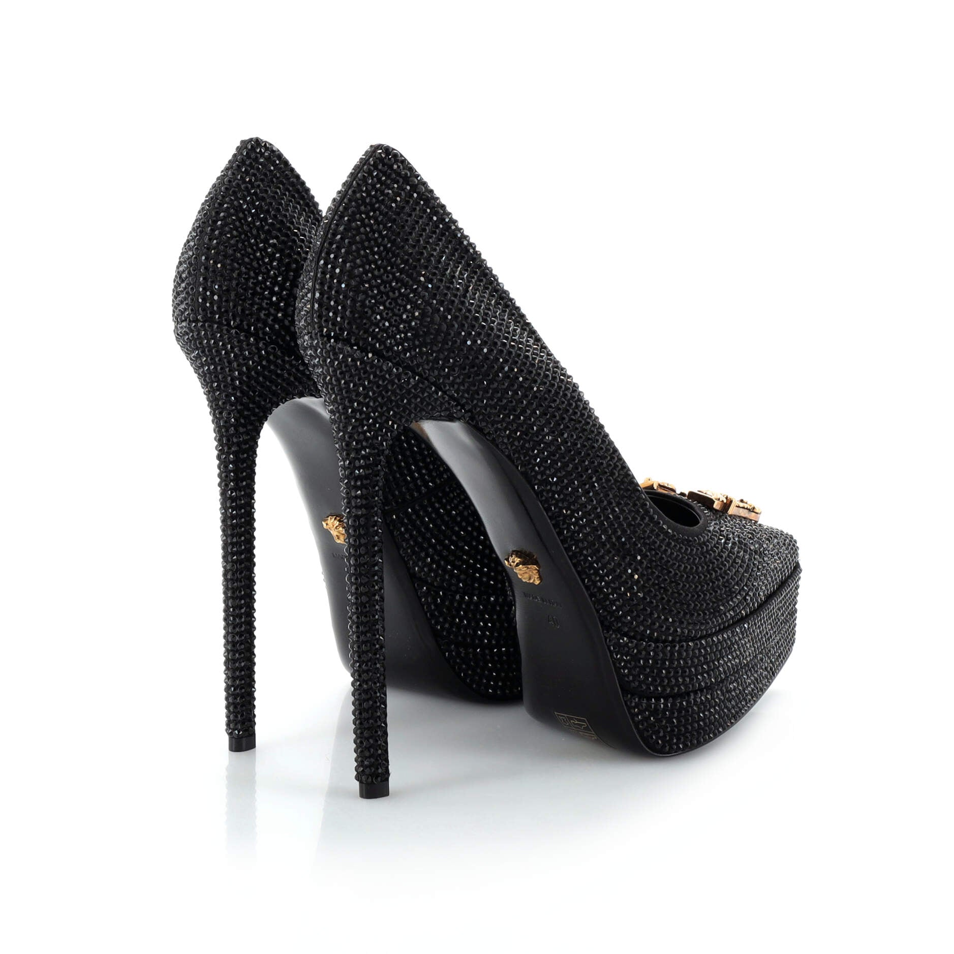 Women's Virtus Platform Pumps Crystal Embellished Leather 140