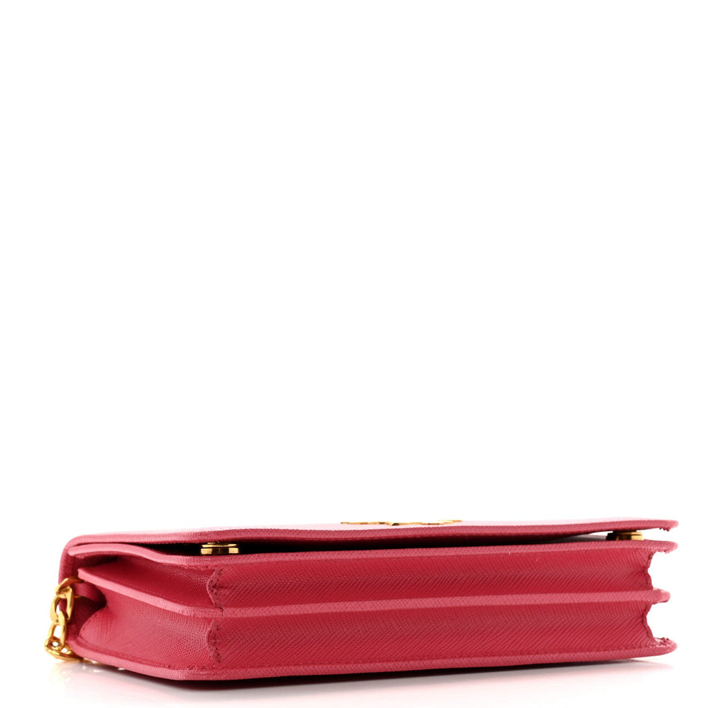 Saffiano Lux Chain Wallet Peonia