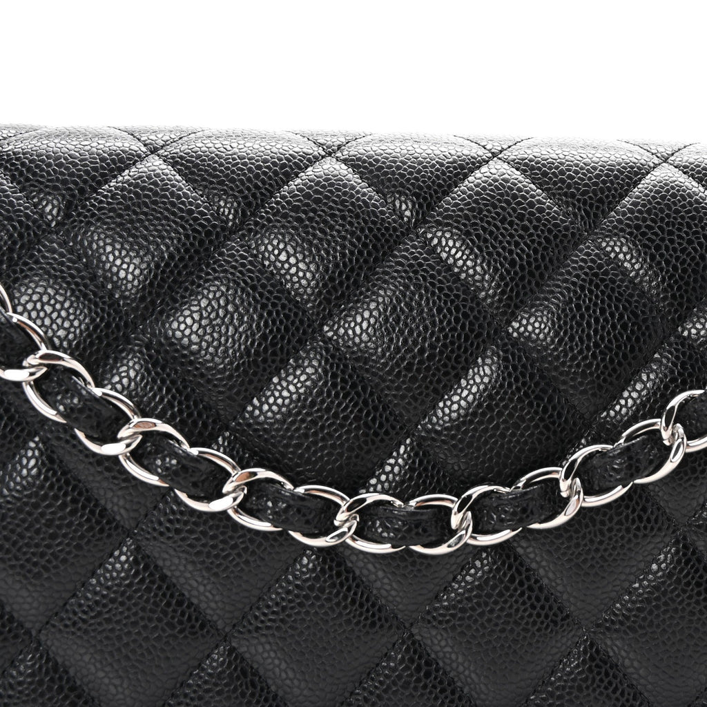 Caviar Quilted Maxi Double Flap Black