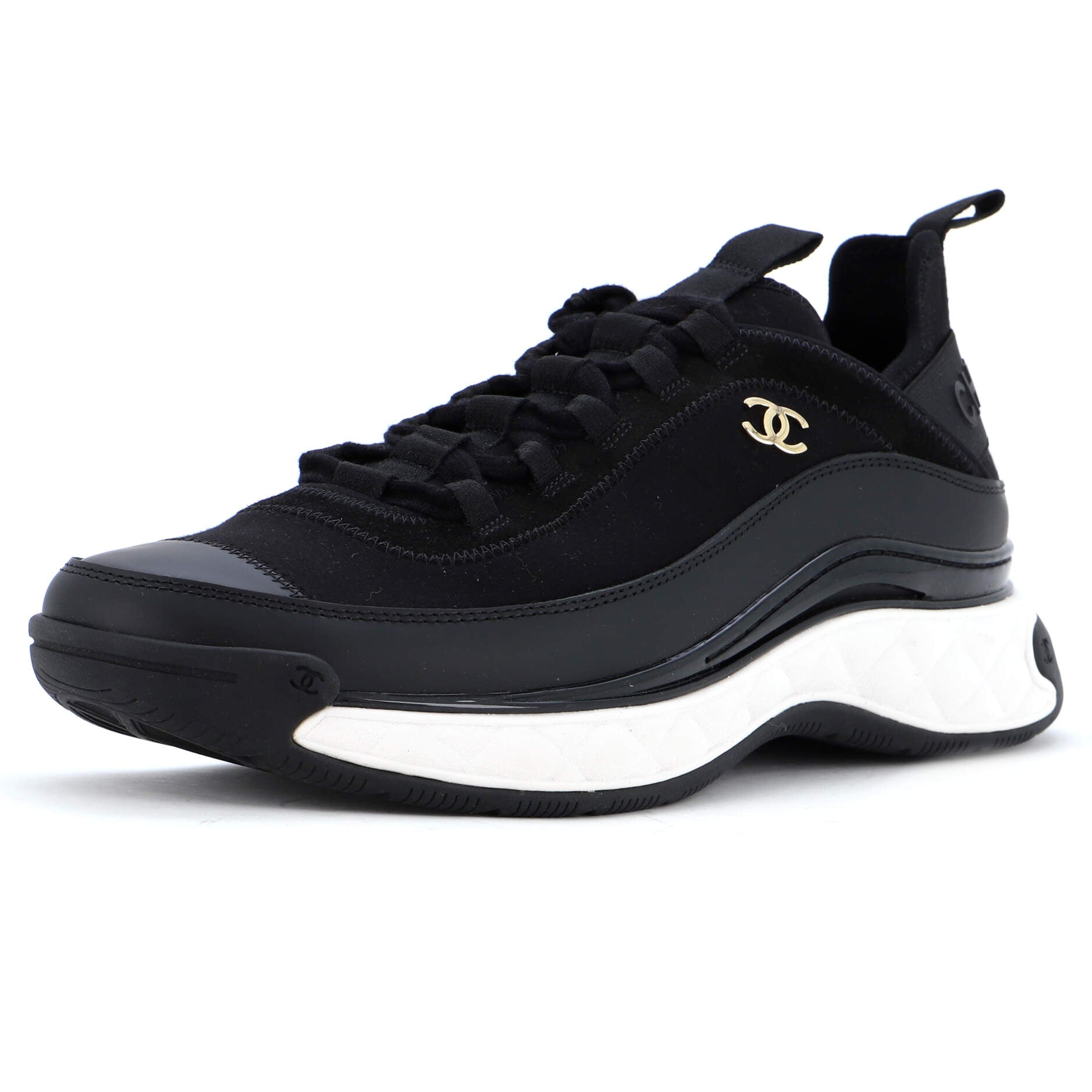 Women's CC Cap Toe Logo Sneakers Suede and Mixed Fibers