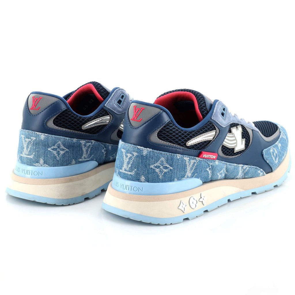 Men's Run Away Sneakers Mesh and Monogram Denim