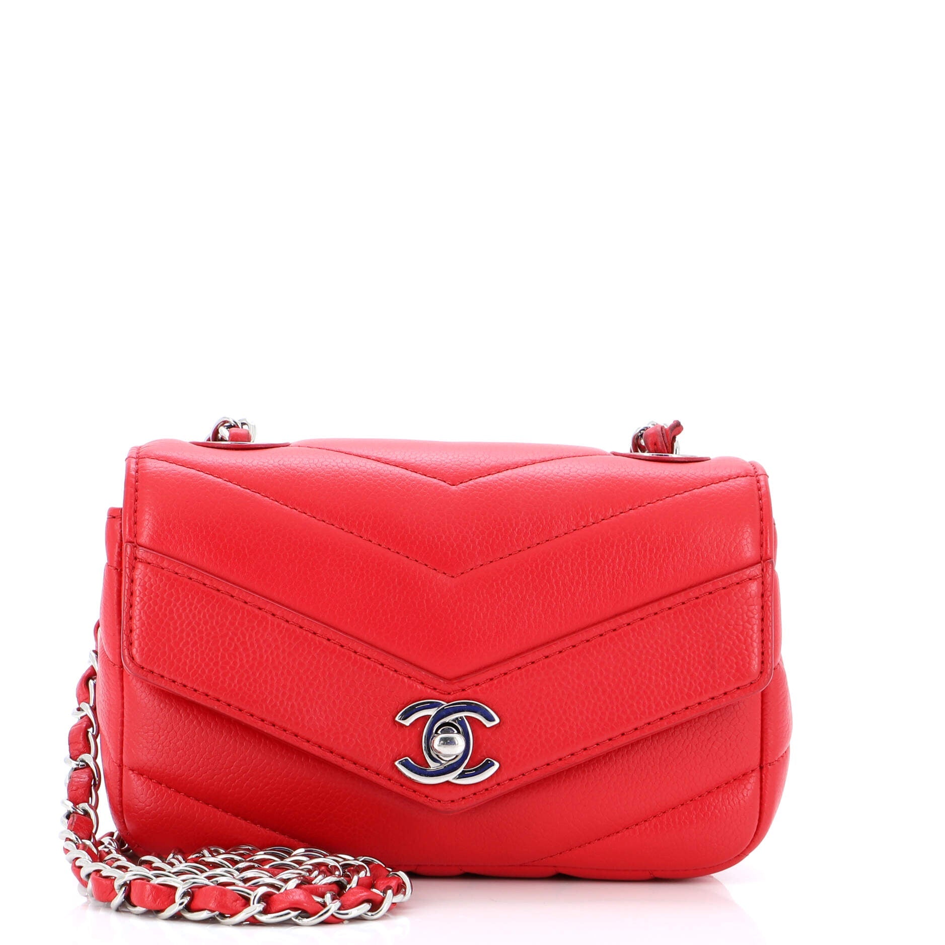 Data Center Envelope Flap Bag Chevron Caviar Mini