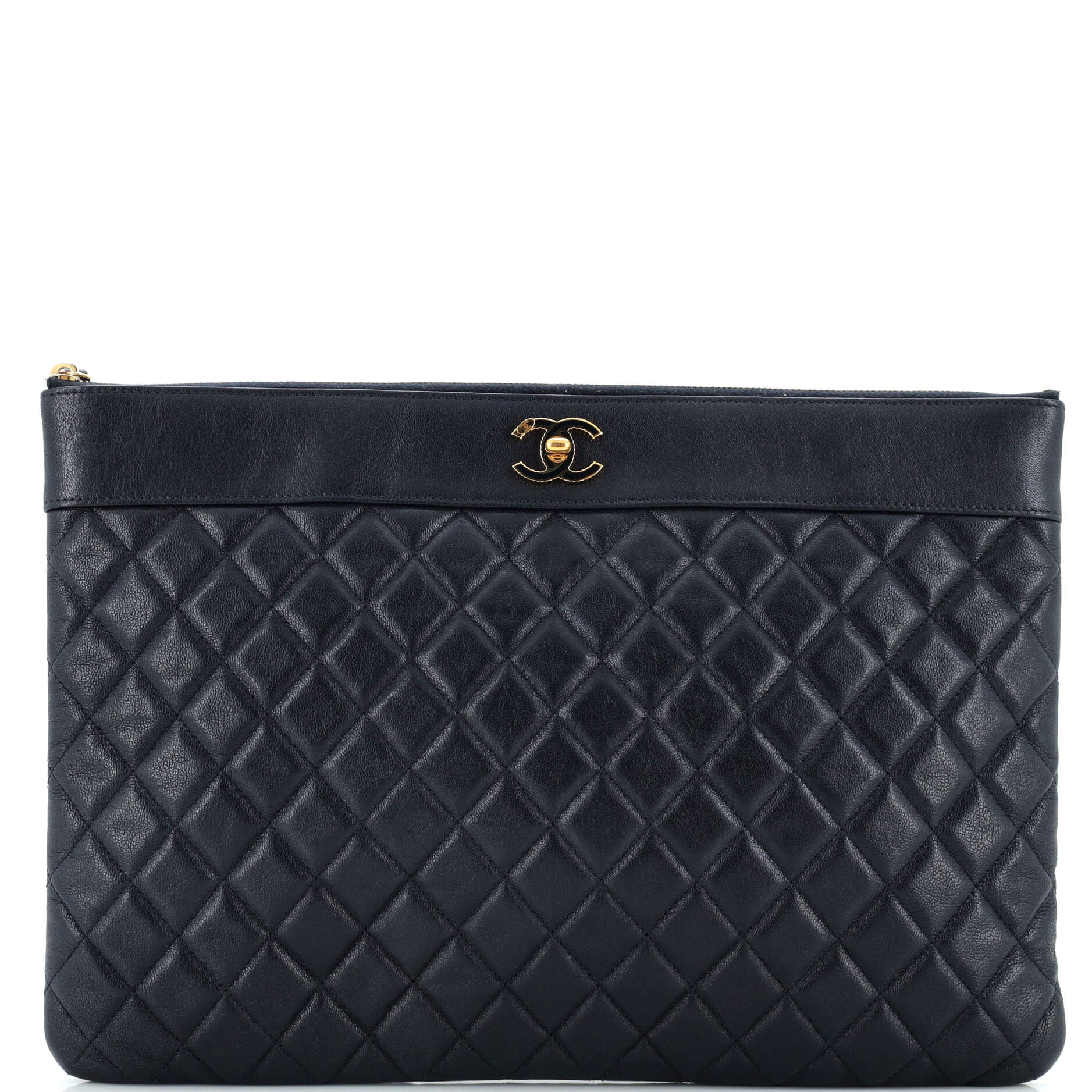 Mademoiselle Vintage O Case Clutch Quilted Sheepskin Large