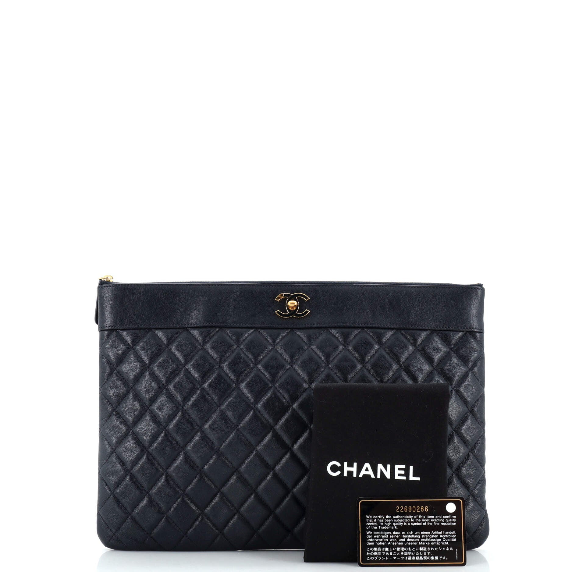 Mademoiselle Vintage O Case Clutch Quilted Sheepskin Large