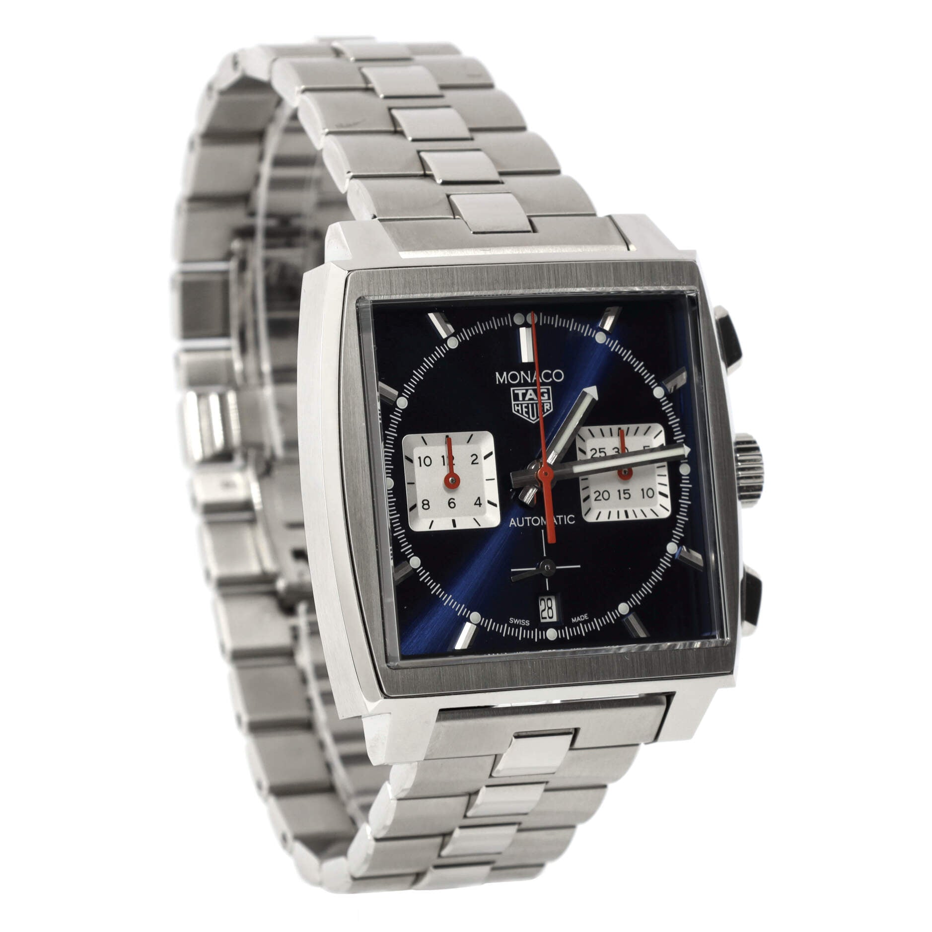 Monaco Calibre Heuer 02 Chronograph Automatic Watch Stainless Steel 39