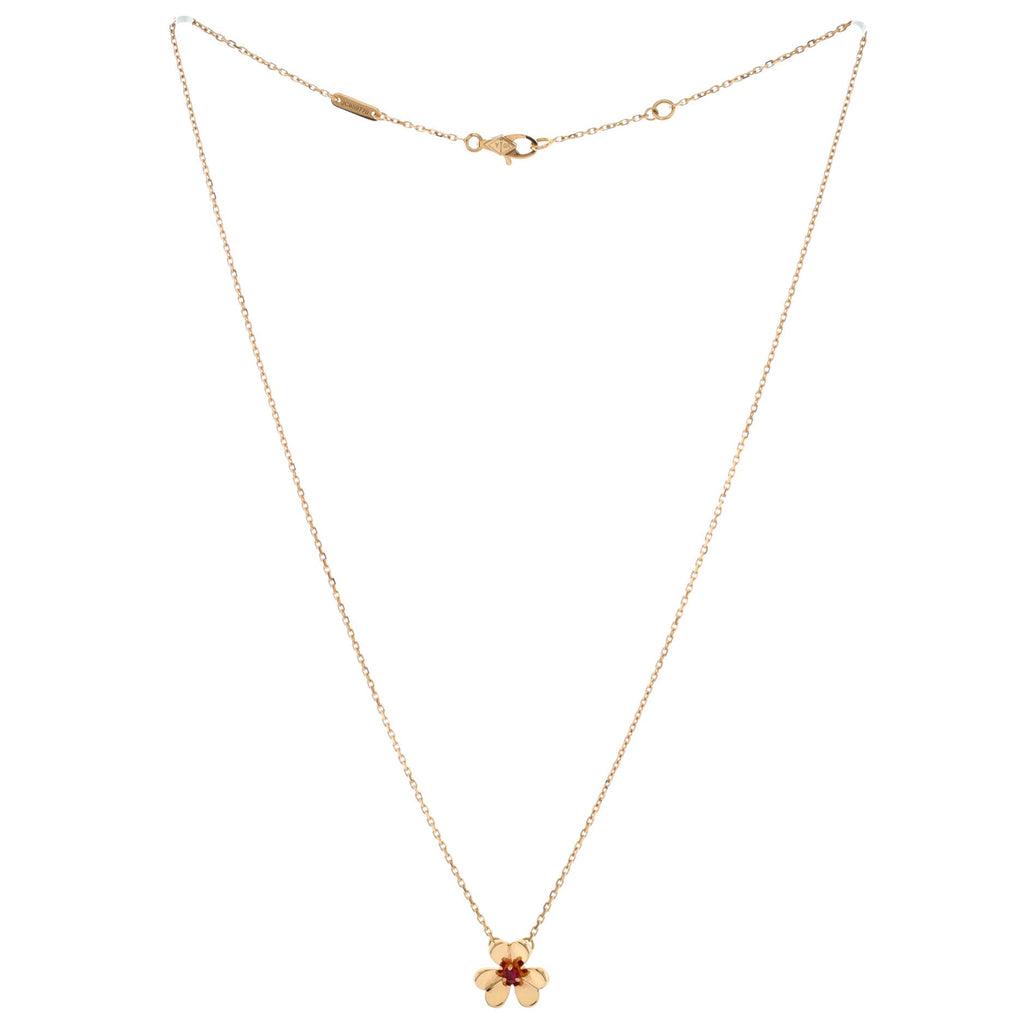 Frivole Pendant Necklace 18K Rose Gold with Ruby Mini
