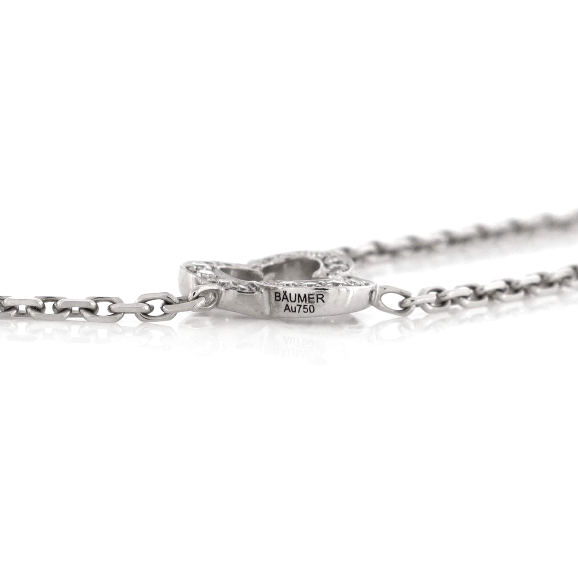 Camelia Sculpte Lariat Necklace 18K White Gold with Diamonds and Agate