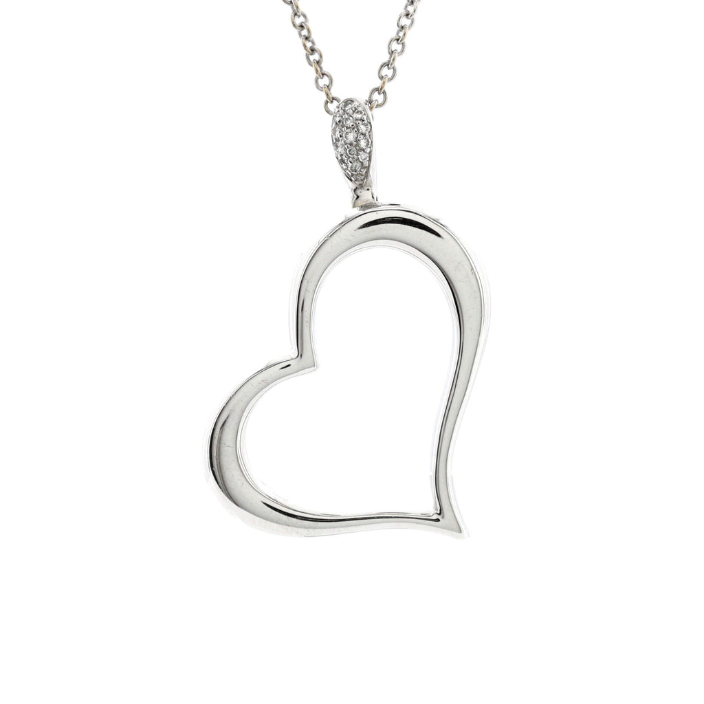 Limelight Hearts Pendant Necklace 18K White Gold with Diamonds Medium