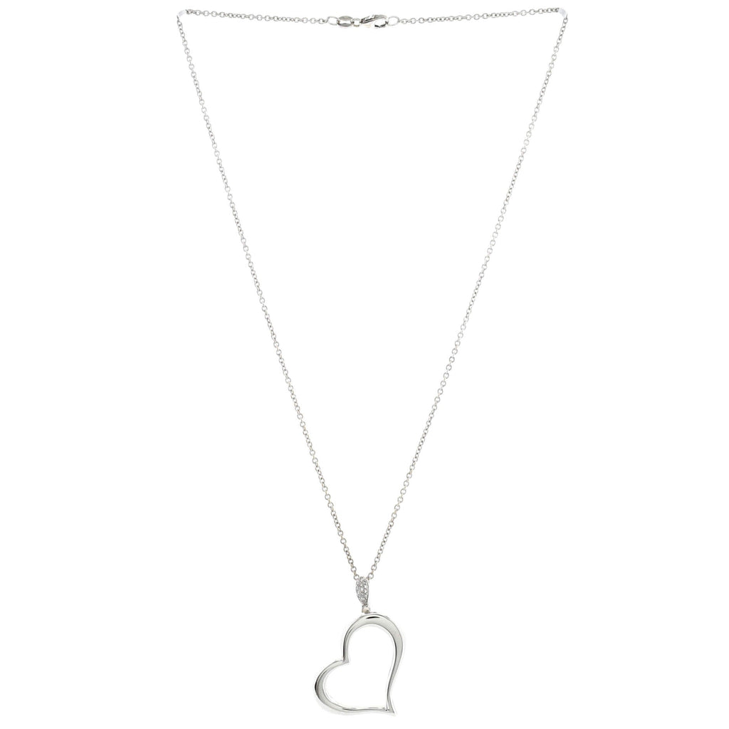 Limelight Hearts Pendant Necklace 18K White Gold with Diamonds Medium