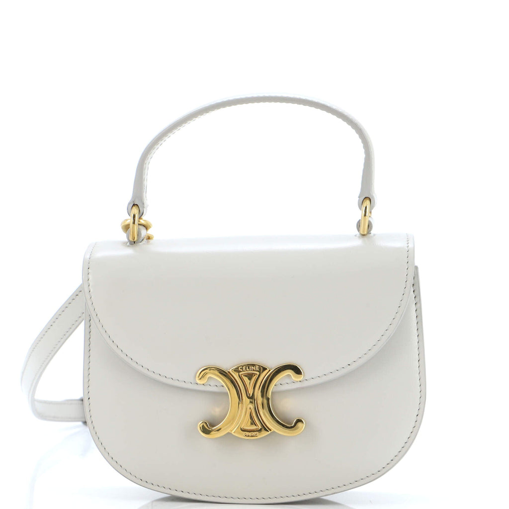 Triomphe Besace Clea Top Handle Flap Bag Leather Mini