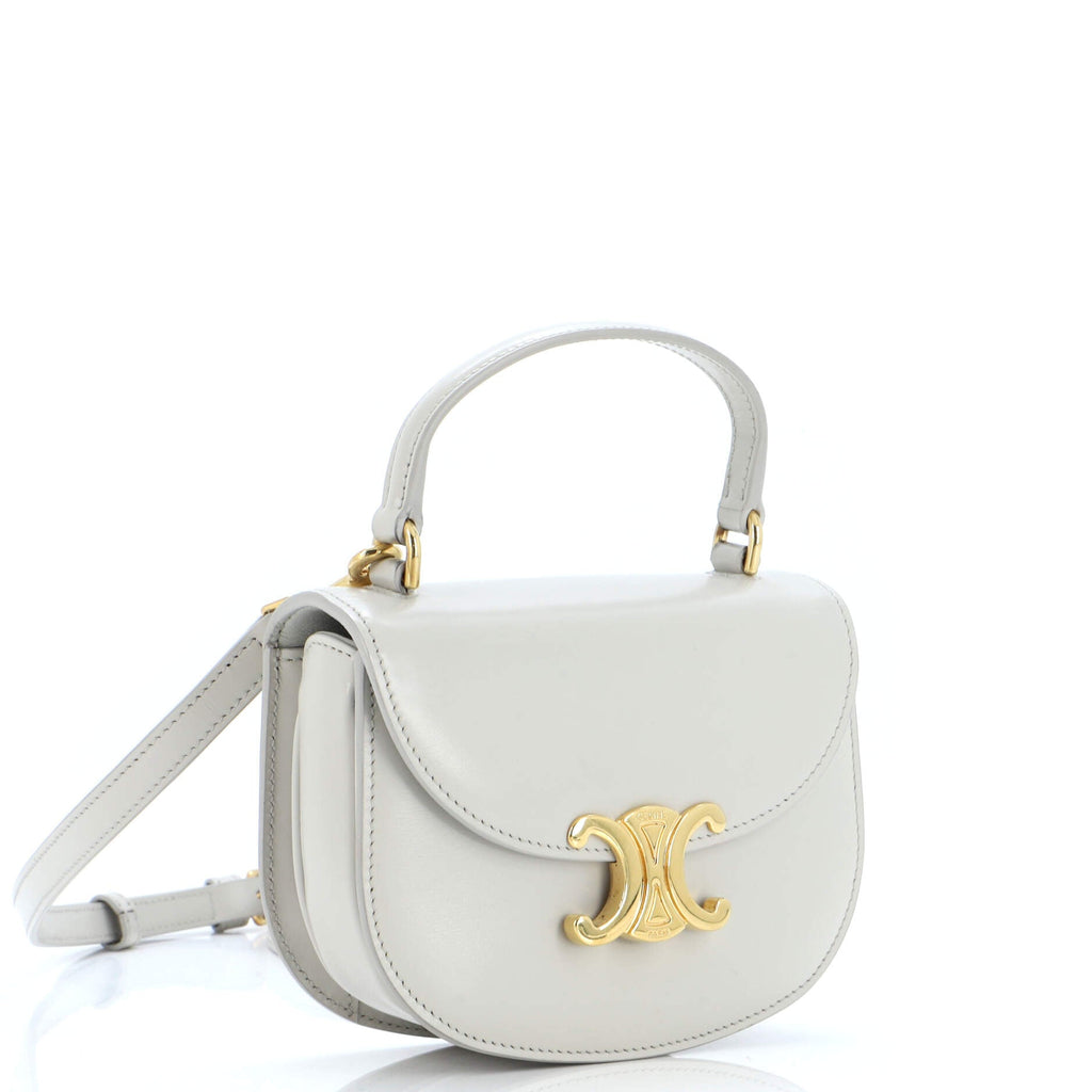 Triomphe Besace Clea Top Handle Flap Bag Leather Mini