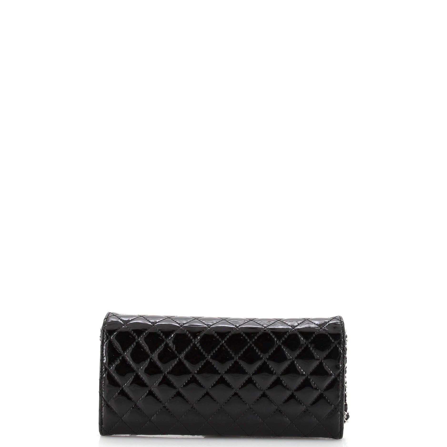 Brilliant Wallet on Chain Clutch Quilted Patent East West
