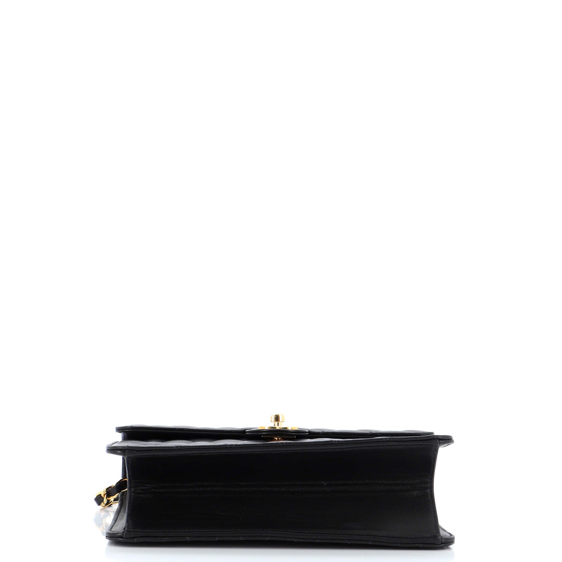Vintage Clutch with Chain Quilted Leather Small