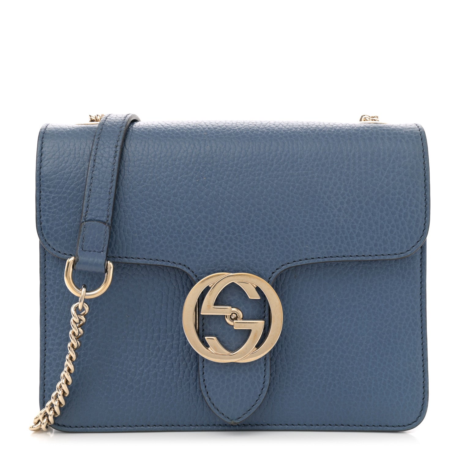 Dollar Calfskin Small Interlocking G Shoulder Bag Caspian