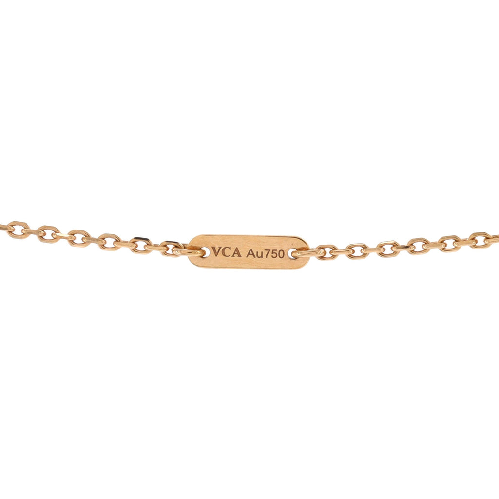 Sweet Alhambra Pendant Necklace 18K Rose Gold and Carnelian
