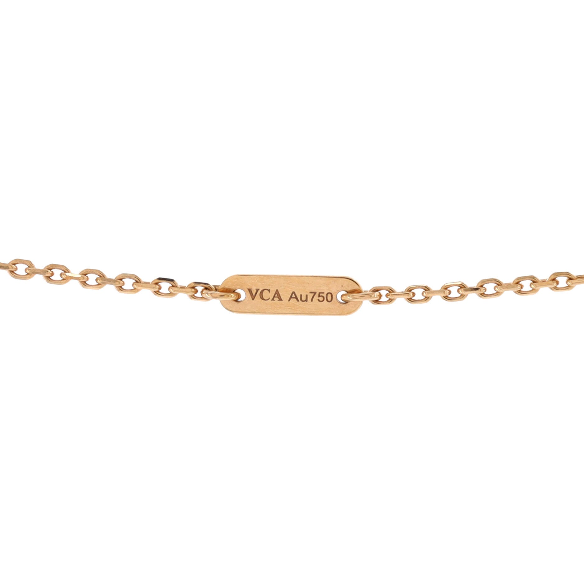Sweet Alhambra Pendant Necklace 18K Rose Gold and Carnelian