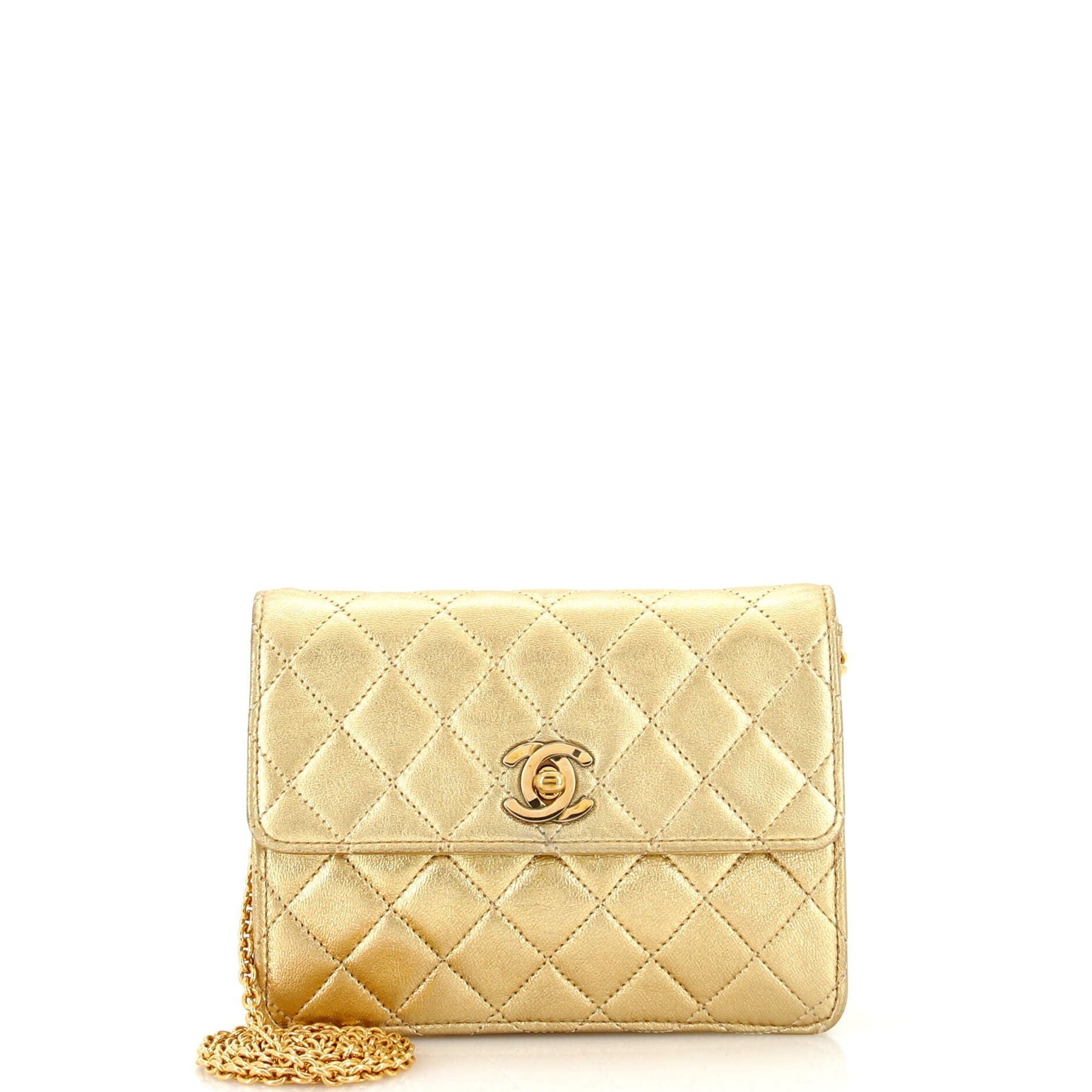 Vintage CC Chain Flap Bag Quilted Leather Extra Mini