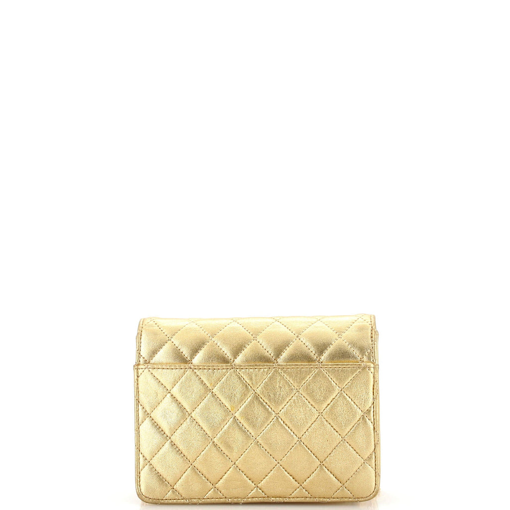 Vintage CC Chain Flap Bag Quilted Leather Extra Mini