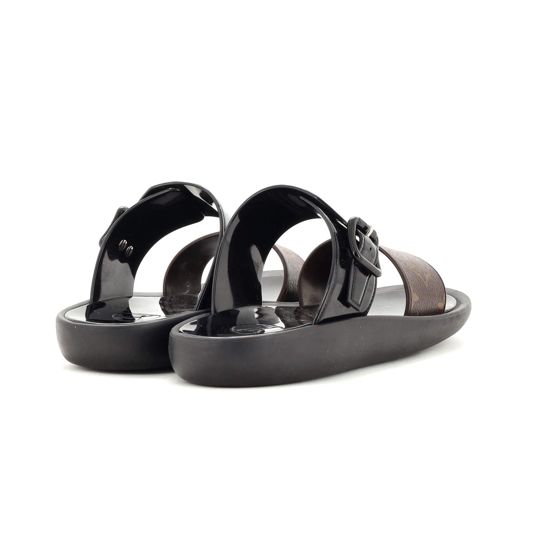 Women's Sunbath Flat Mule Sandals Monogram Canvas and Rubber