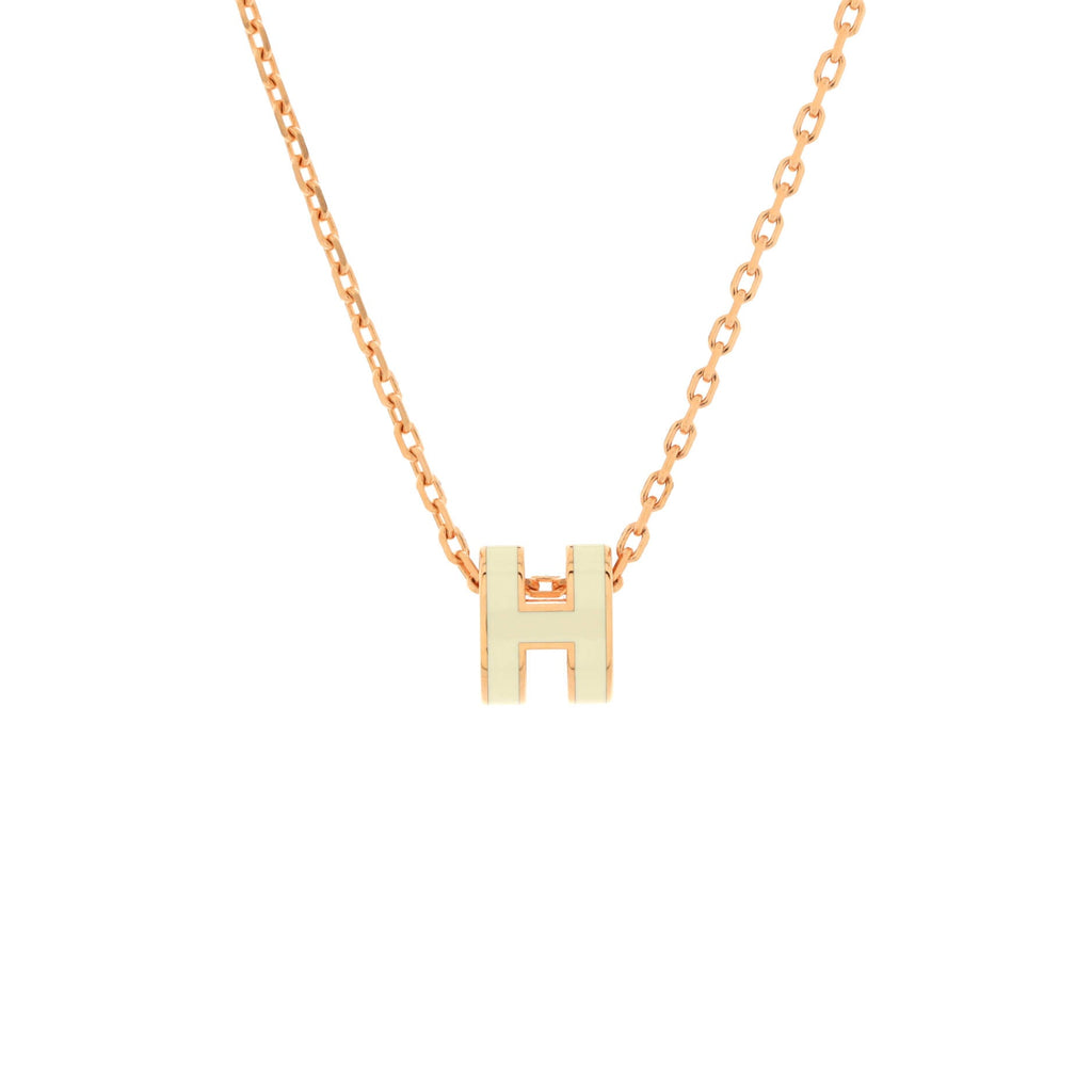Pop H Pendant Chain Necklace Metal and Enamel Mini