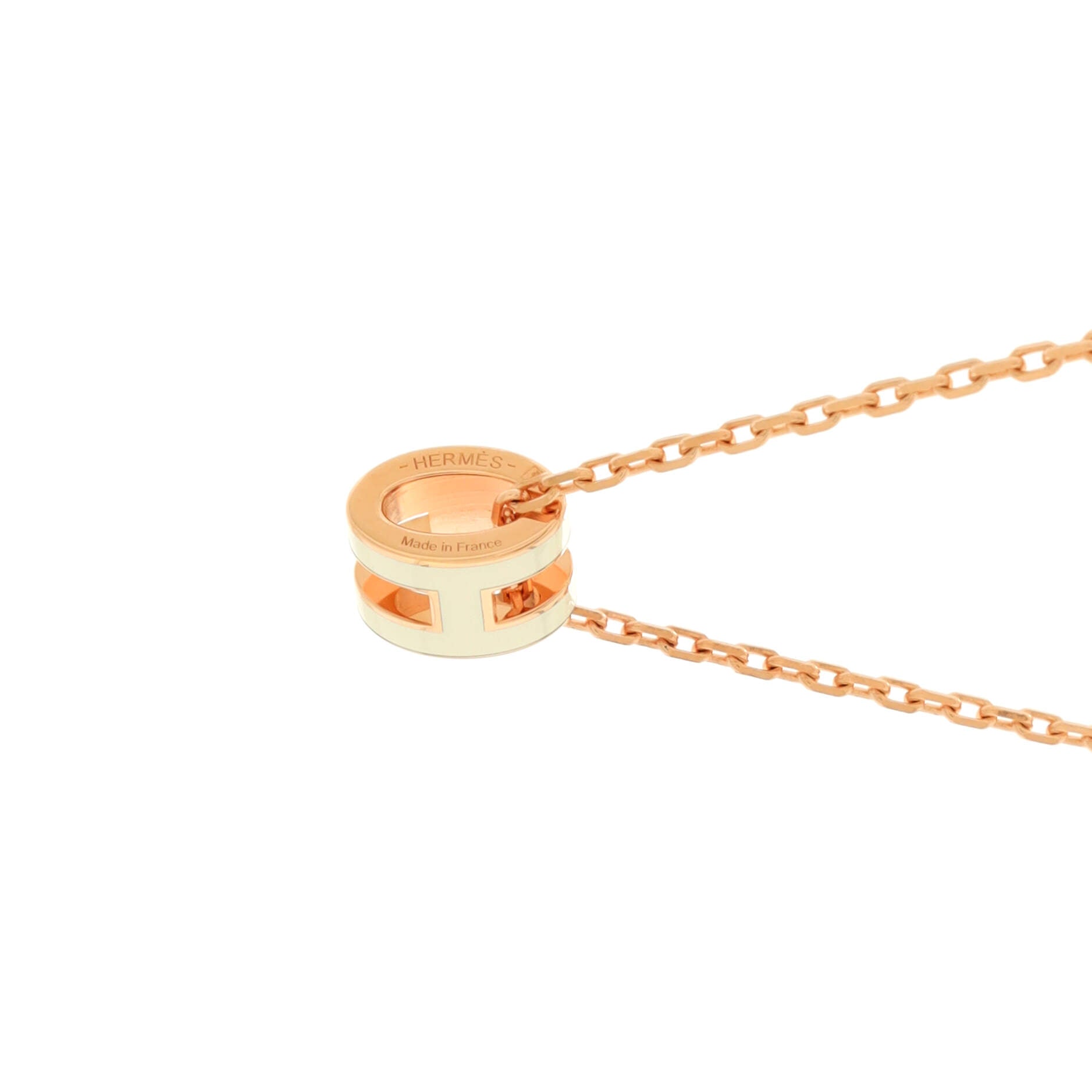 Pop H Pendant Chain Necklace Metal and Enamel Mini