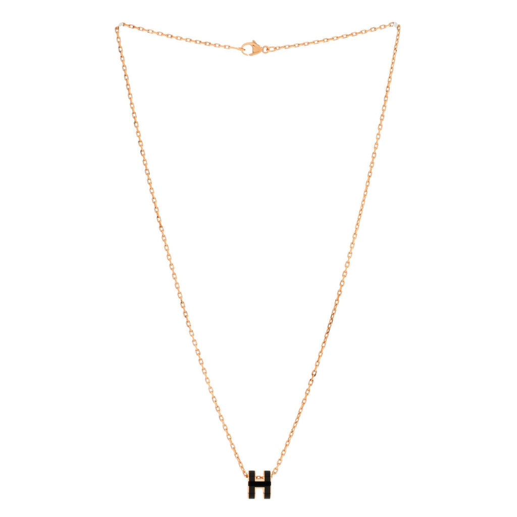 Pop H Pendant Chain Necklace Metal and Enamel Mini