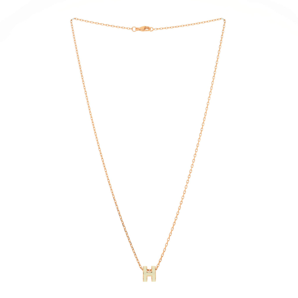 Pop H Pendant Chain Necklace Metal and Enamel Mini