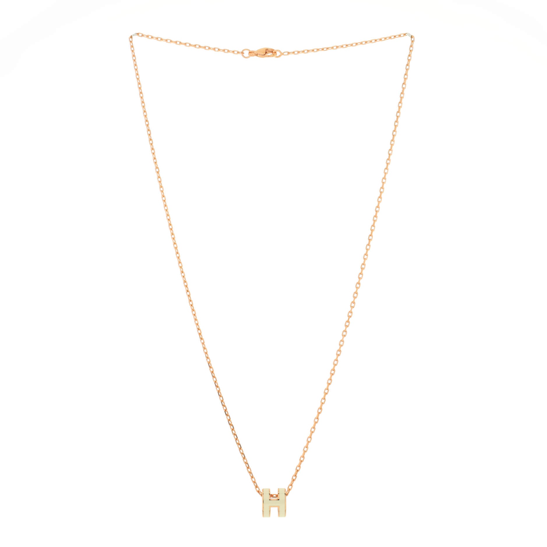 Pop H Pendant Chain Necklace Metal and Enamel Mini