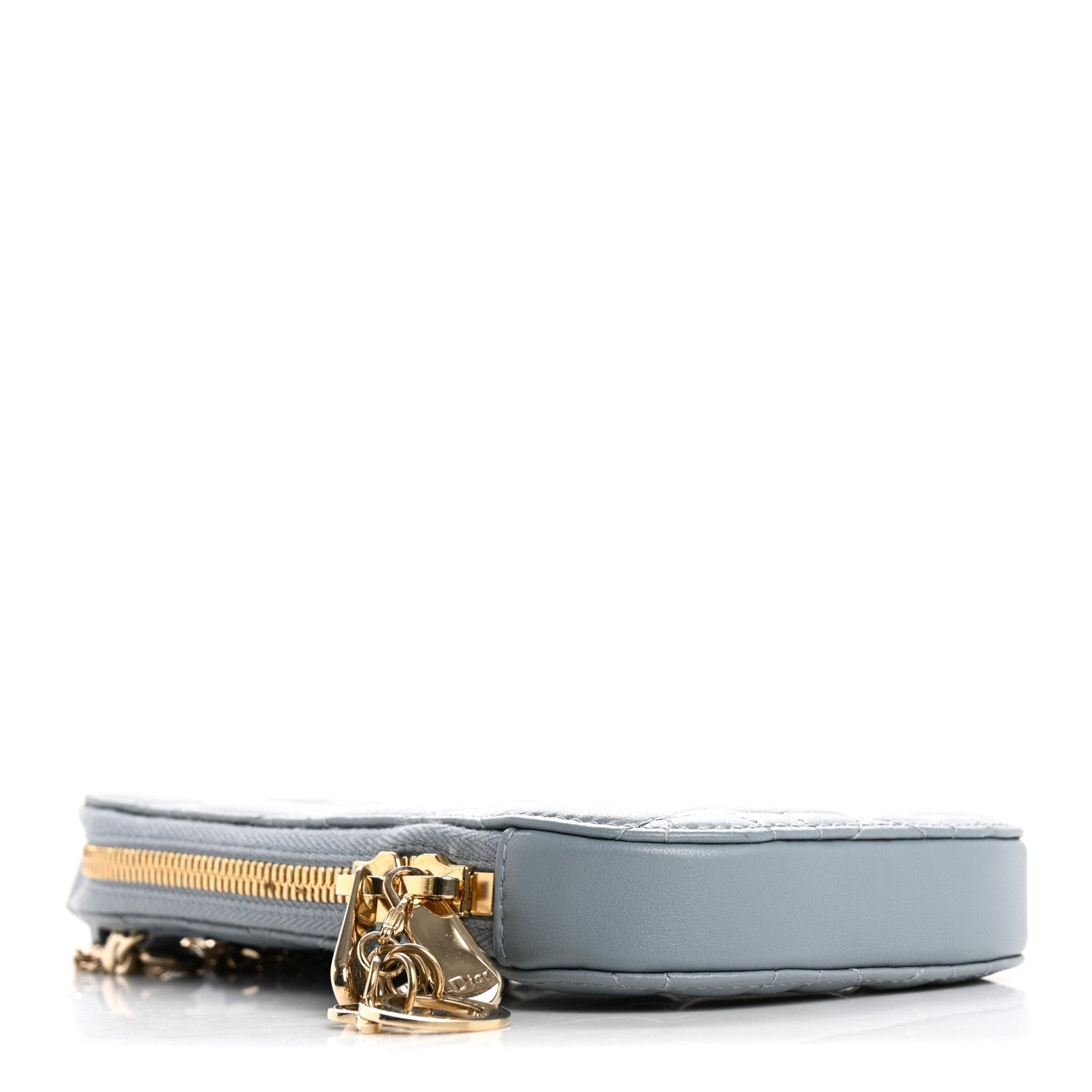 Lambskin Cannage Lady Dior Phone Holder Cloud Blue