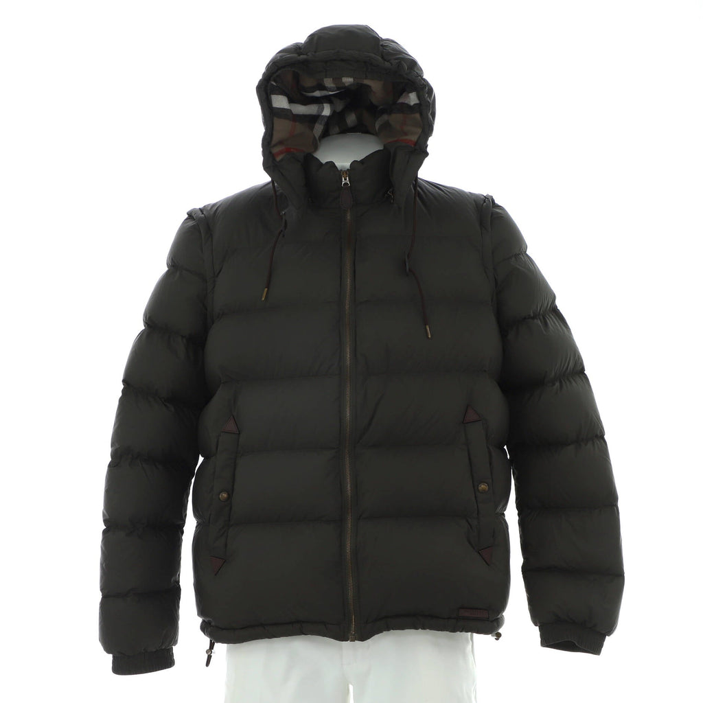 Men's Detachable Sleeve Puffer Jacket Quilted Polyamide with Down Blend