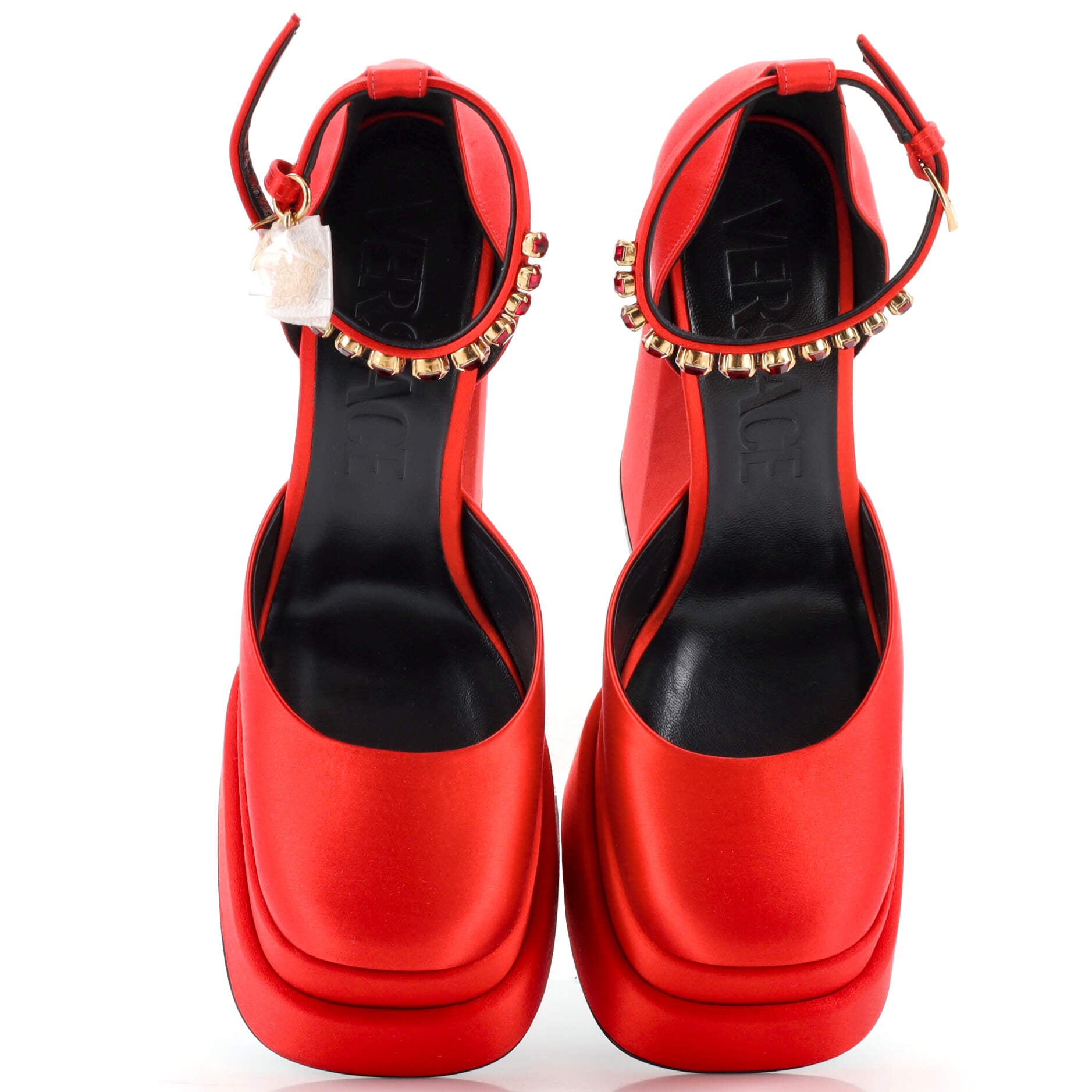 Women's Medusa Aevitas Platform Pumps Satin with Crystals